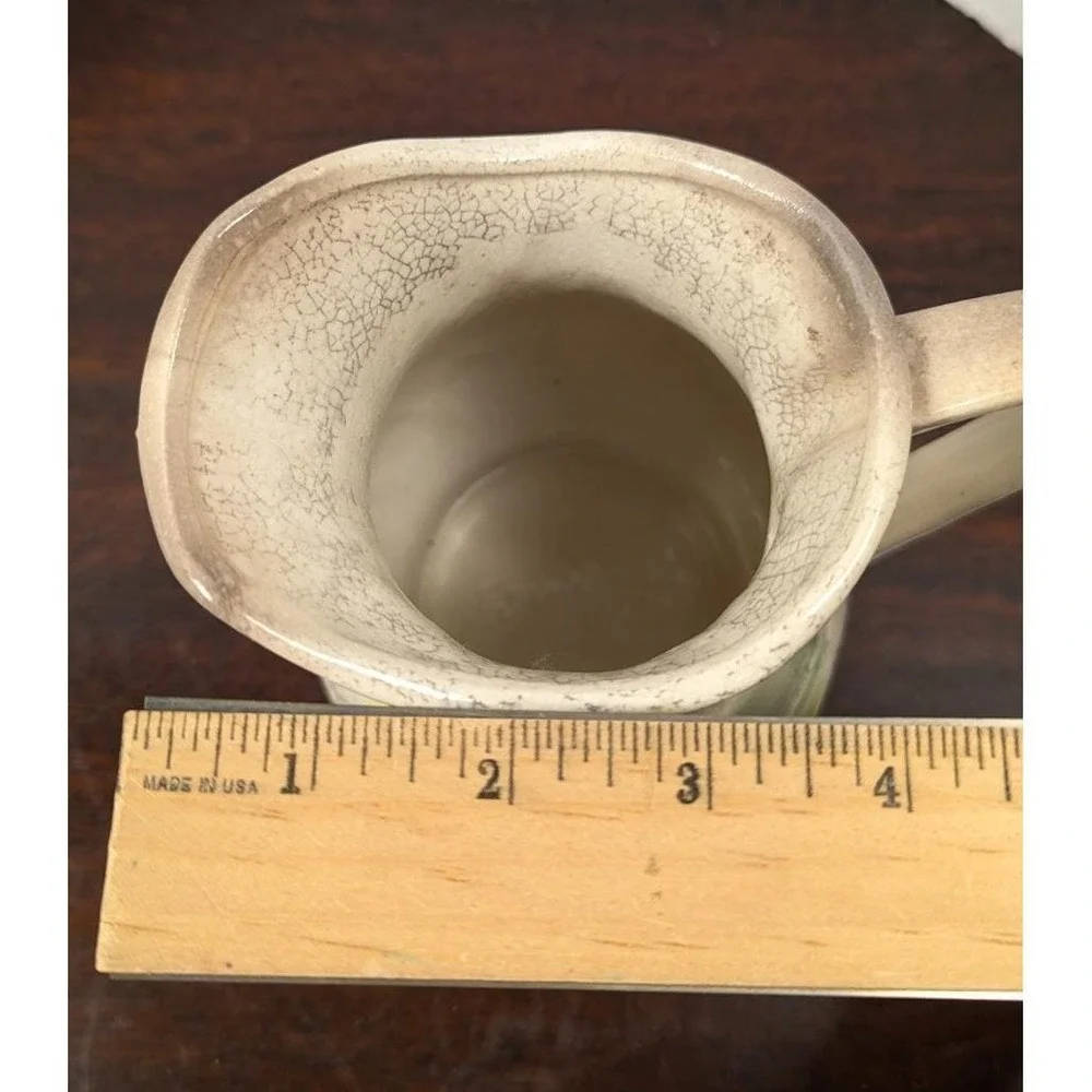 Vintage Hand Painted Country Farm Pitcher Chicken Cottage Farmhouse Pottery